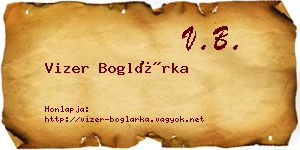 Vizer Boglárka névjegykártya